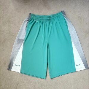 Nike Men’s Teal Athletic Shorts with Gray & White Panels
